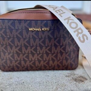 Michael Kors Brown and Tan Women Crossbody Bag